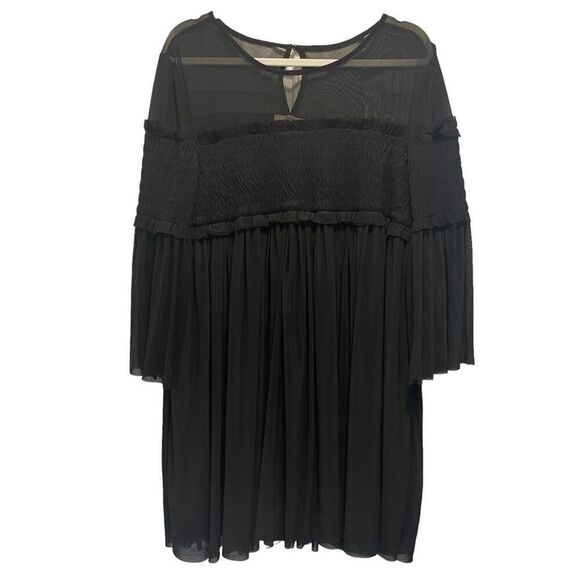 entro Dresses & Skirts - Entro Black Short Flowy Dress Women’s Size Large Witchy Whimsical Boho Sheer